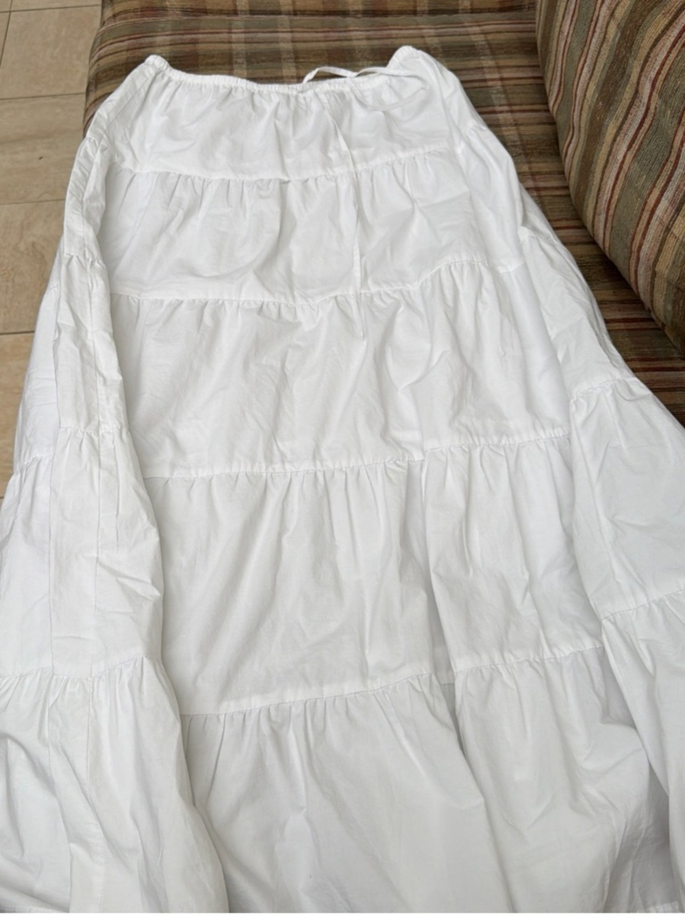 White Tiered Cotton Bed Skirt - Classic Neutral